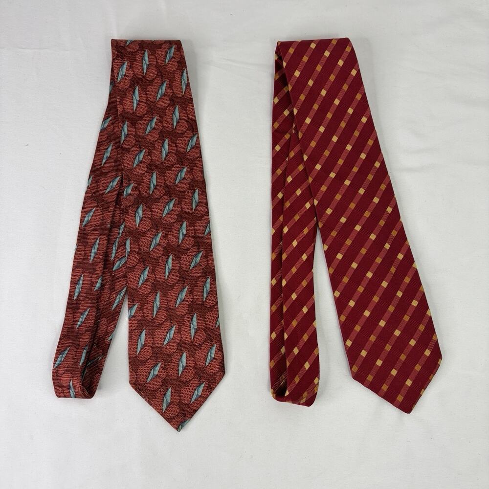 Ermenegildo Zegna Neckties Bundle Of 2, 100% Silk Made In Italy Vintage, elegant